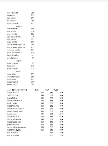 Lala Ji Tandoor menu 