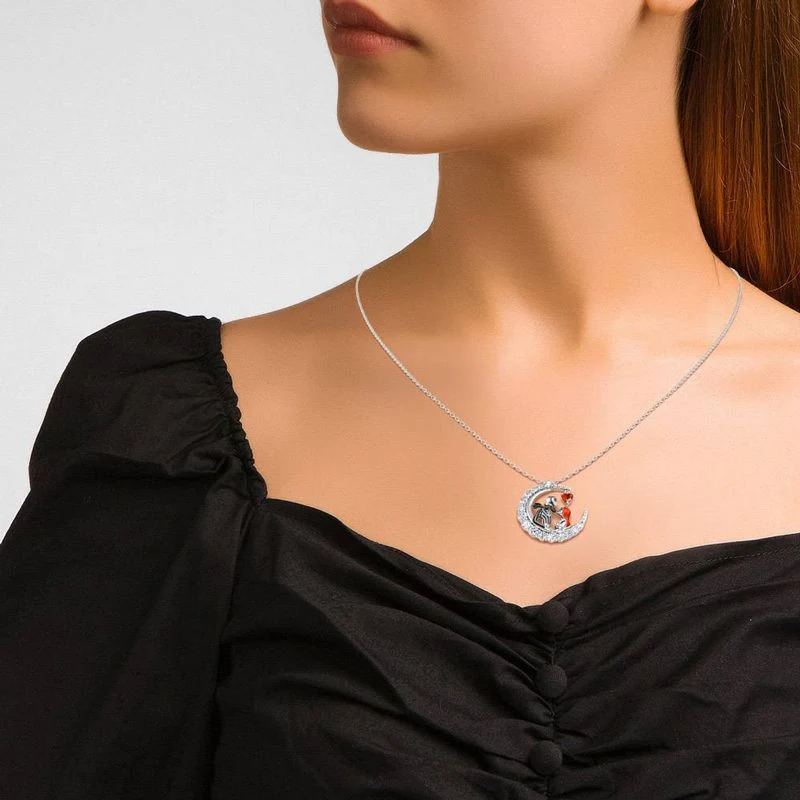 Title 1, Collier Halloween lune-crâne avec strass, coupl...