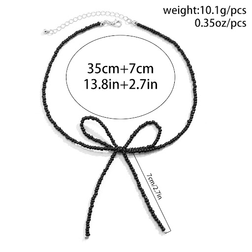 Title 5, Niche Beaded Knotted Bow Earring Bracelet Neckl...