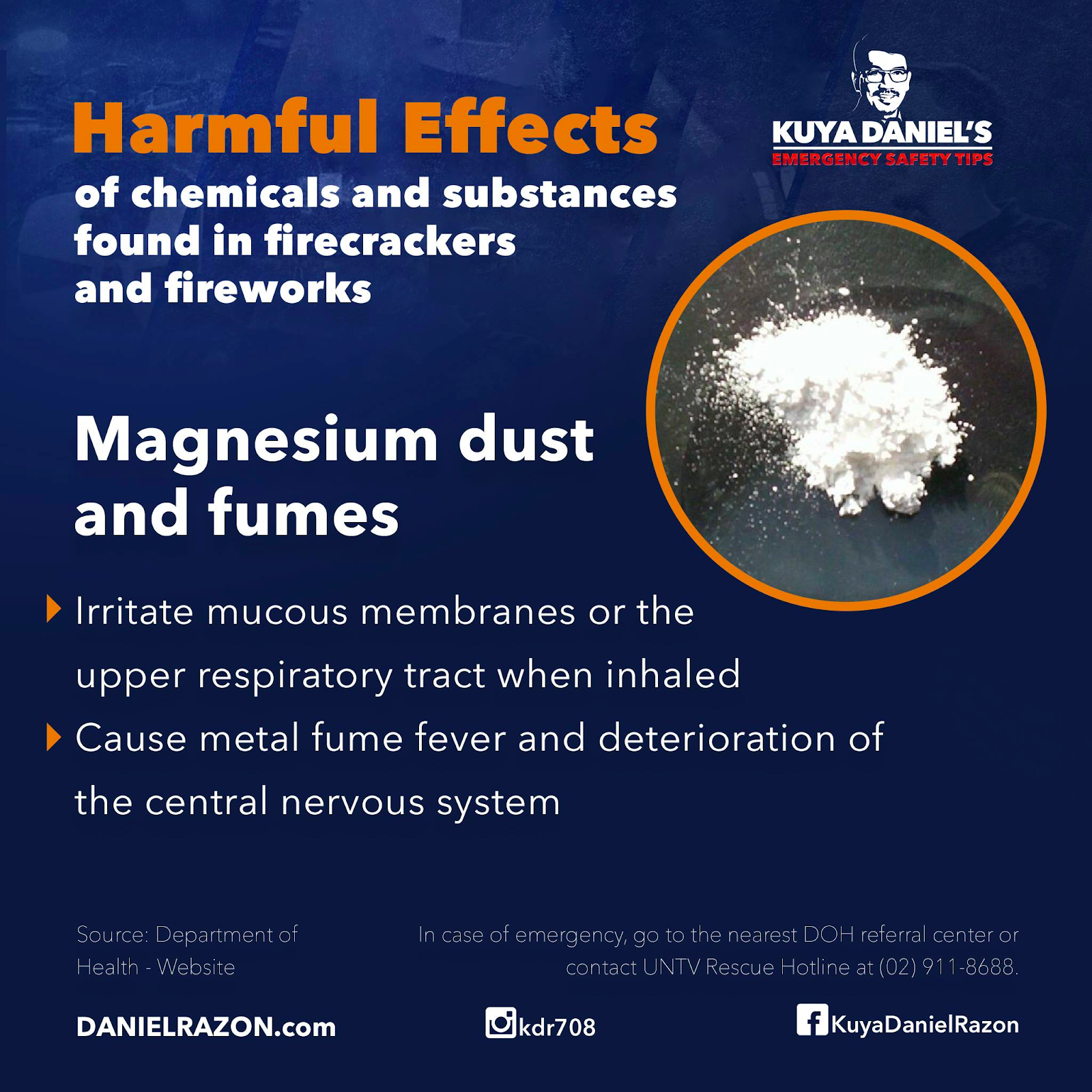 magnesium dust and fumes side effects in human body