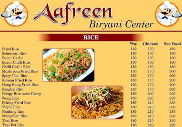 Aafreen Biryani Centre menu 