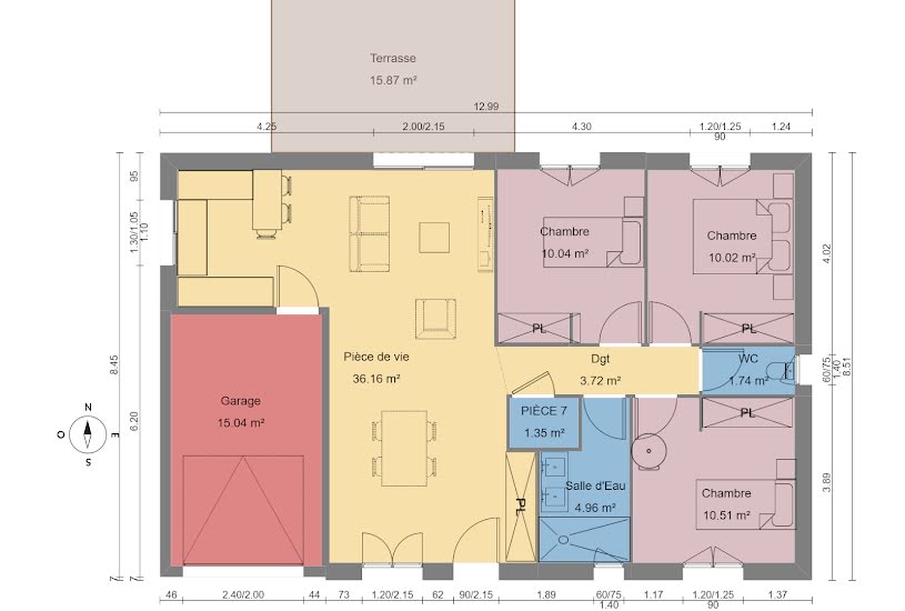  Vente Terrain + Maison - Terrain : 544m² - Maison : 79m² à Gousse (40465) 