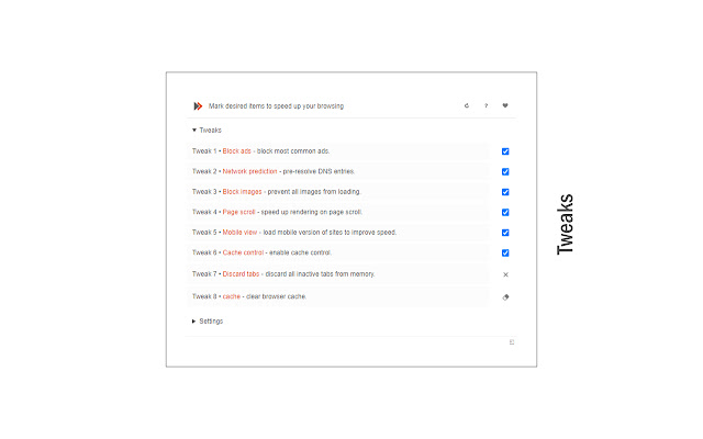 Speed Tweaks chrome extension