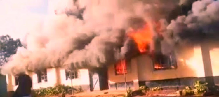 Vihiga Boys High School on fire.