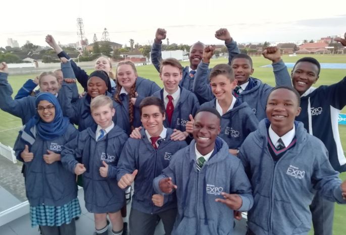 SCIENCE WHIZZES: An excited group of Nelson Mandela Bay pupils were among 600 of SA’s top young scientists selected for the 2019 Eskom Expo for Young Scientists International Science Fair in Johannesburg