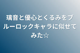 璃音と優心とくるみをブルーロックキャラに似せてみた☆