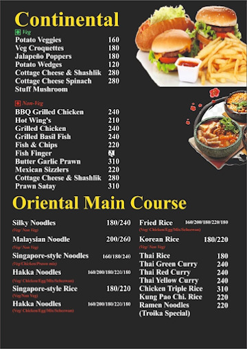 Troika menu 