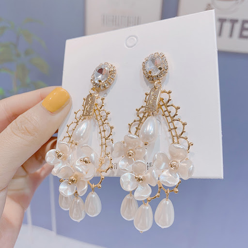 Title 4, 925 Silver Needle Retro Baroque Crystal Pearl D...