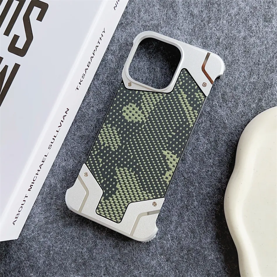 Camouflage Carbon Fiber Pattern Borderless Armor S25U Magnetic Drop-resistant Sheath – Ultimate Protection with Stylish 