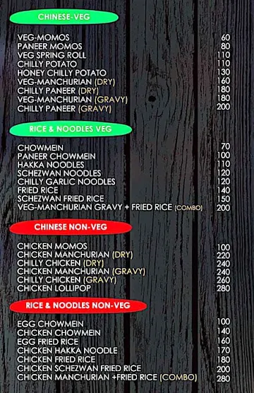 The Kitchen King menu 