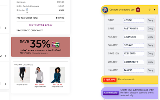 Coupon codes finder automation, Prices drop🎉