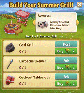 farmville 2 summer grill building requirement