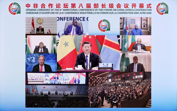 Chinese President Xi Jinping speaks via online link during the opening of the Forum on China-Africa Cooperation, (FOCAC) in Dakar, Senegal November 29, 2021.