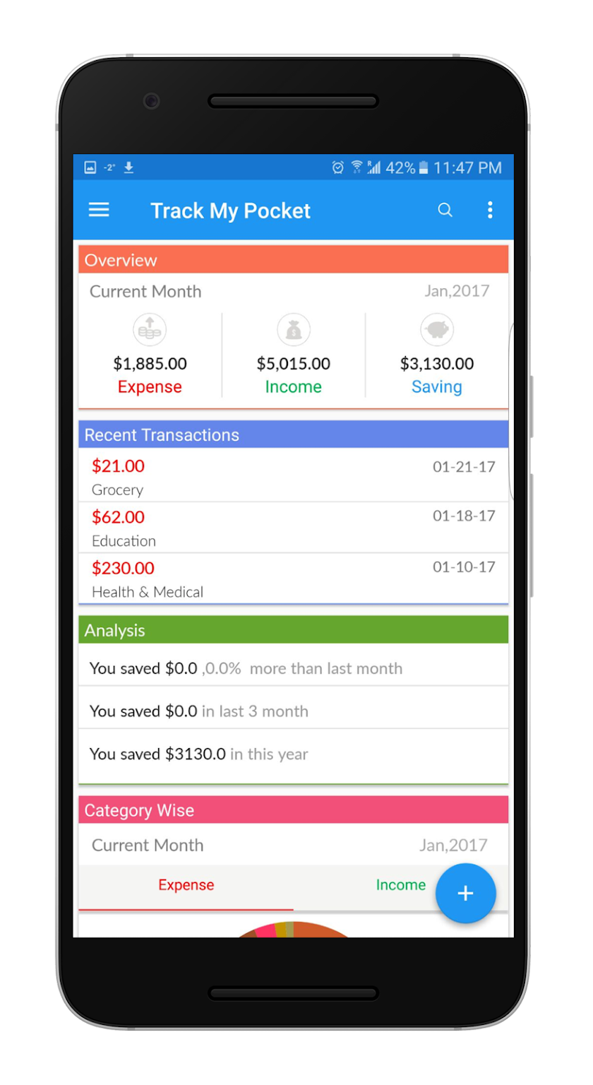 Track My Pocket. Screen 2
