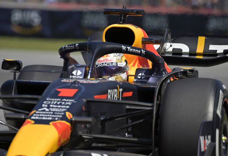 Red Bull Racing driver Max Verstappen of The Netherlands races in to the Senna turn during the Montreal Grand Prix at circuit Gilles Villeneuve, Montreal on June 19 2022. Mandatory Picture: Eric Bolte-USA TODAY Sports