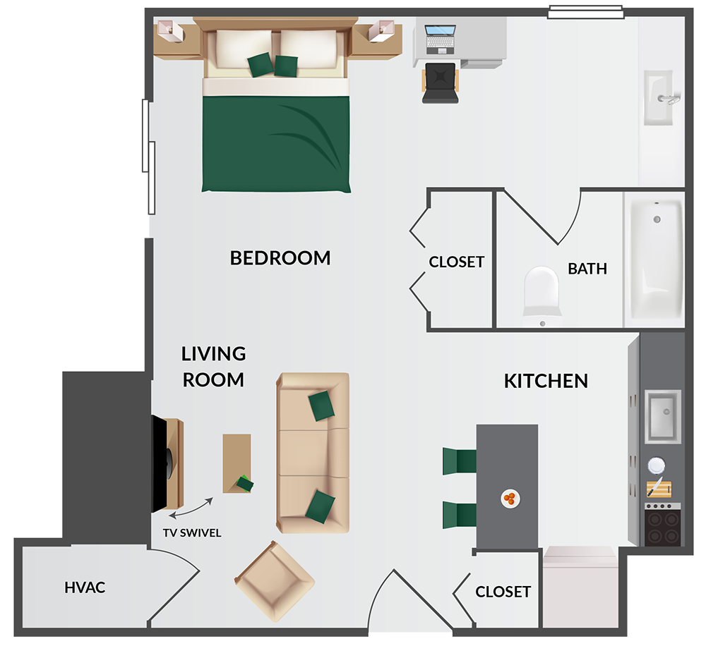 Studio 2 Floorplan Diagram