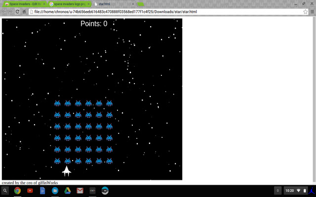 Space Invaders chrome extension