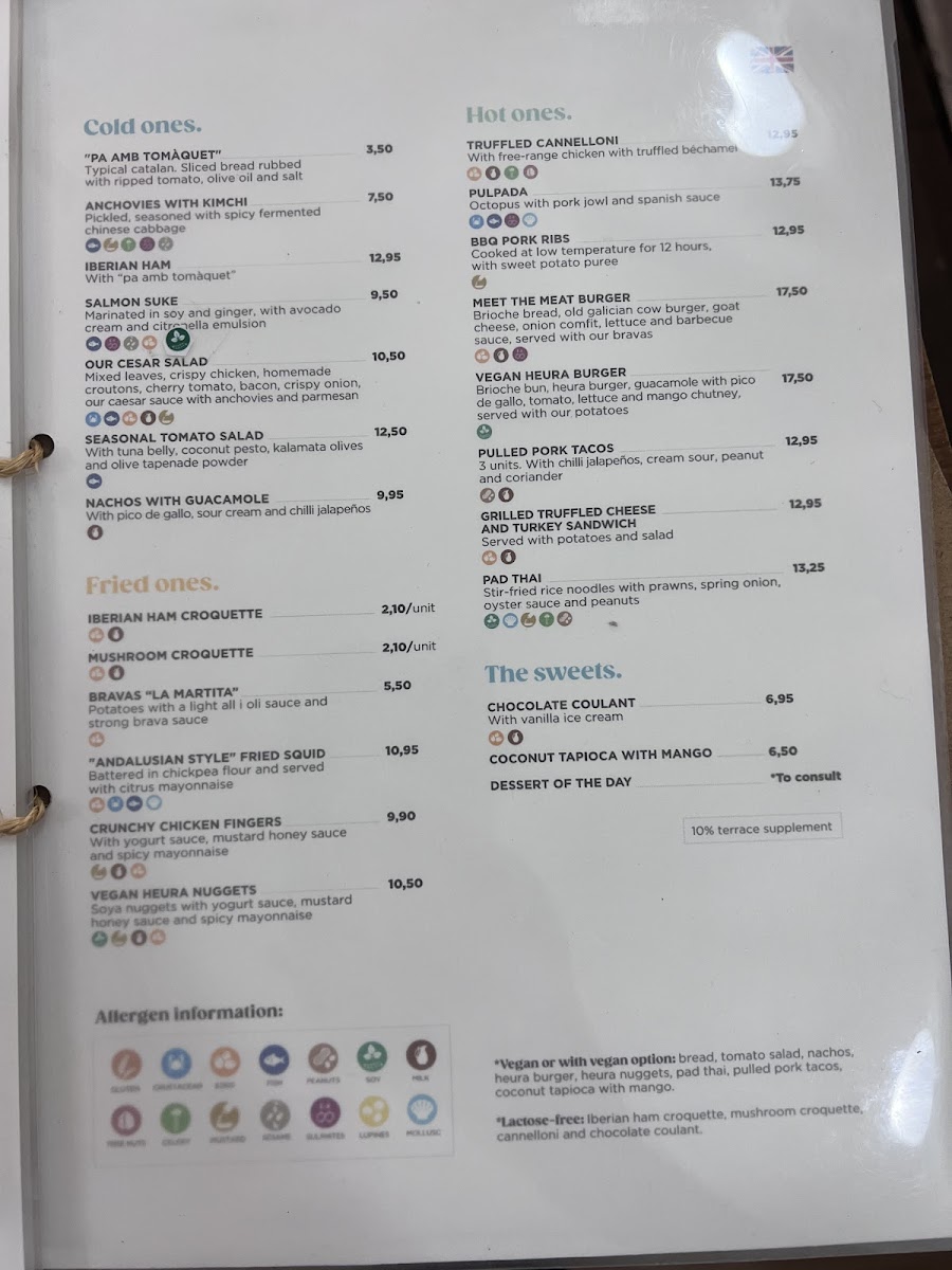 La Martita Cafè Restaurant gluten-free menu