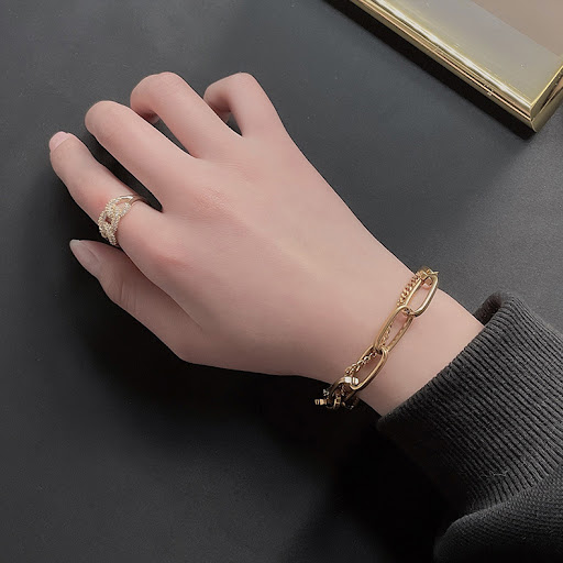 Title 1, Thick Chain Double-layer Bracelet For Women. El...