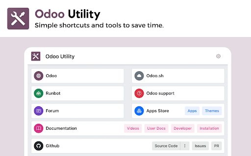 Odoo Utility Simple shortcuts Runbot 