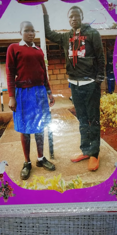 The deceased form three girl Lucy Kimuge with his brother in a previous photo.