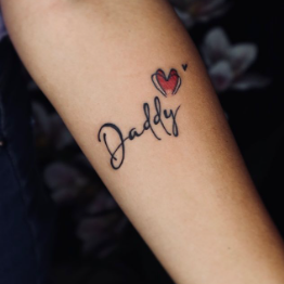 Cute Daddy Tattoo Honoring Parents