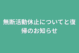 無断活動休止についてと復帰のお知らせ