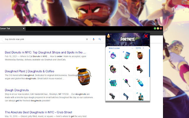 Fortnite Cursor chrome extension