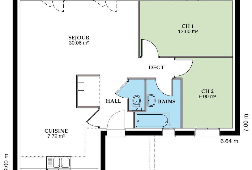  Vente Terrain + Maison - Terrain : 374m² - Maison : 98m² à Montaigu (85600) 