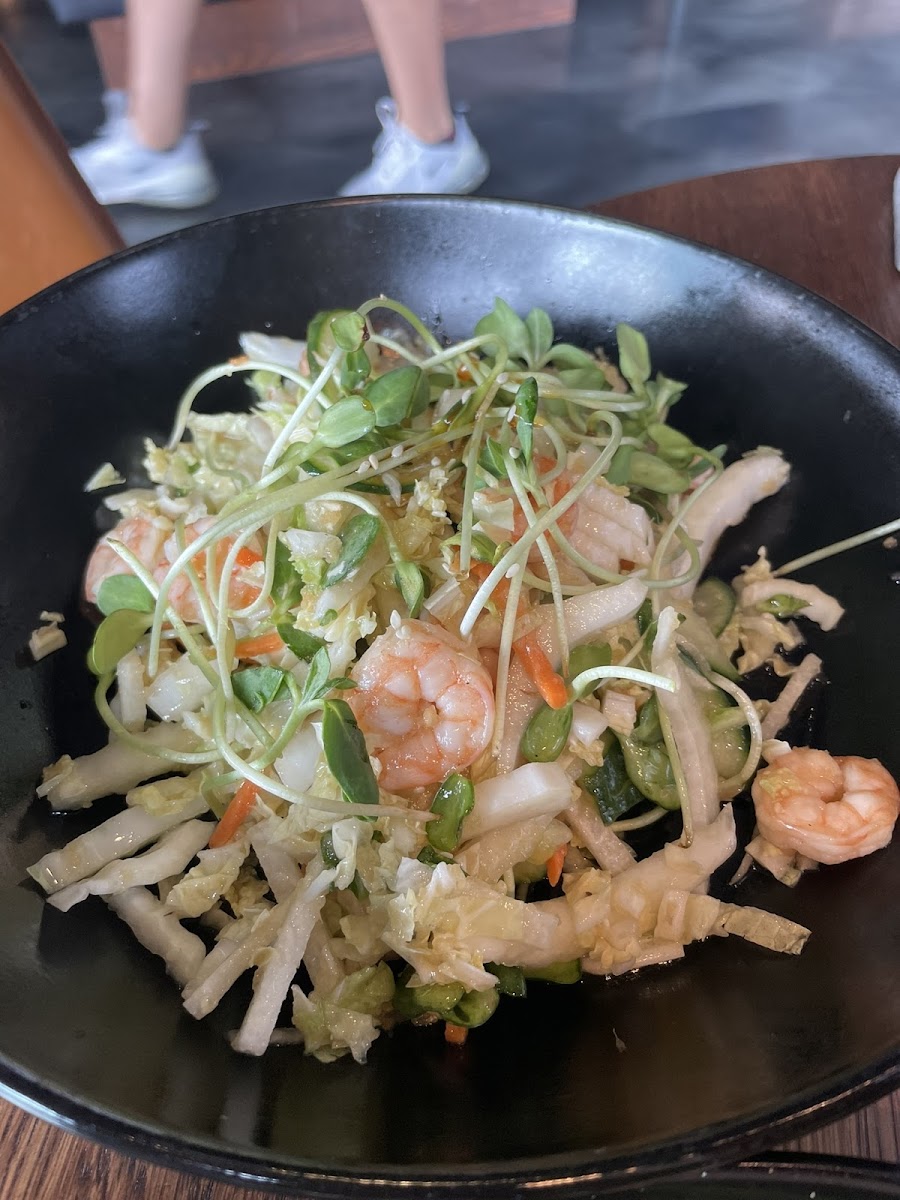 Sweet ginger shrimp salad