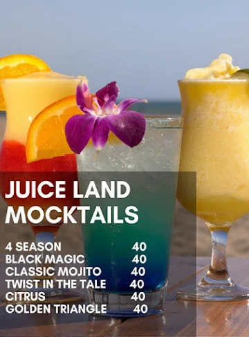 Juice Land menu 