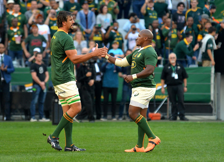 Eben Etzebeth and Bongi Mbonambi reached significant personal milestones for the Springboks against Wales n Saturday.