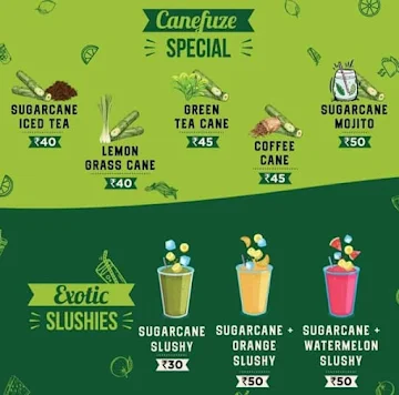 Canefuze menu 