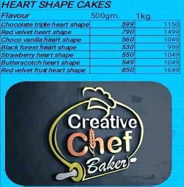 Creative Chef Baker menu 
