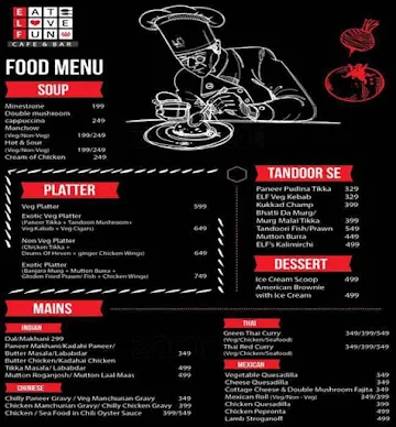 Elf Cafe & Bar menu 
