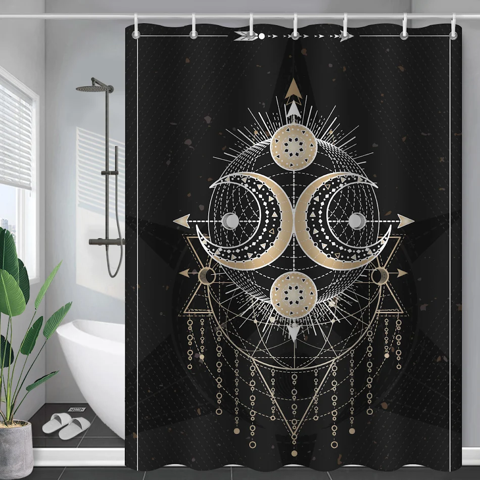 Tenda da doccia impermeabile in poliestere con stampa cielo stellato. Arreda il tuo bagno con stile, proteggendo da acqua e umidità.