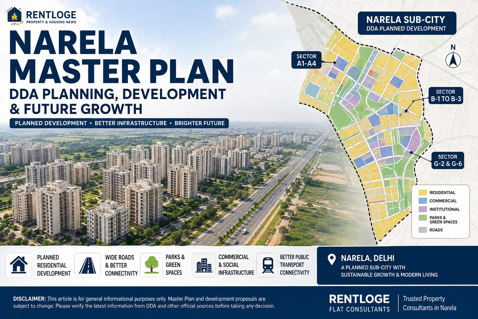 Narela Master Plan DDA planned development map Delhi