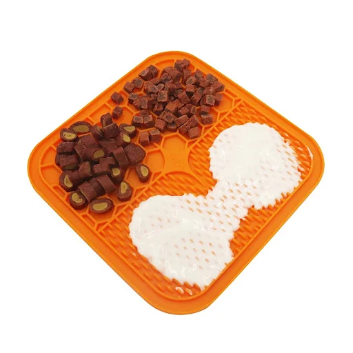Mat for Pet Dogs Cats Slow Food Bowls Feeding Food Bowl Lick Pad Slow Feeders Puppy Bathing Distraction Pads Silicone Di