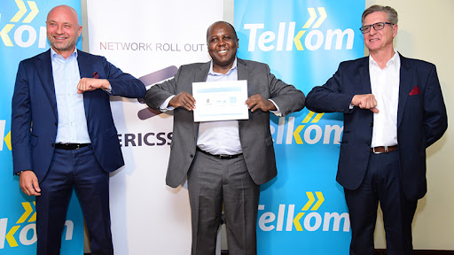 From left: Todd Ashton, president and MD of Ericsson South and East Africa; Mugo Kibati, Telkom Kenya CEO; and Willem Wentzel, NEC XON GM.