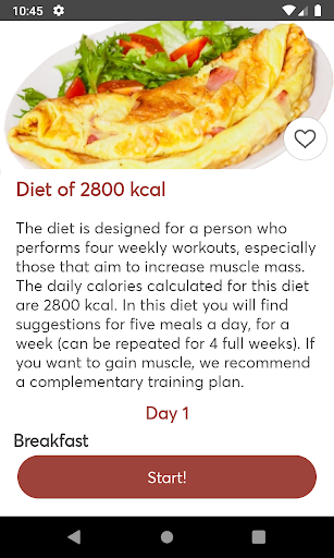 Screenshot Diets to gain weight