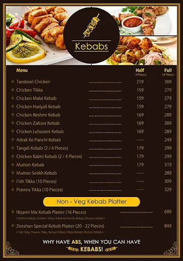 Zeeshan Restaurant menu 