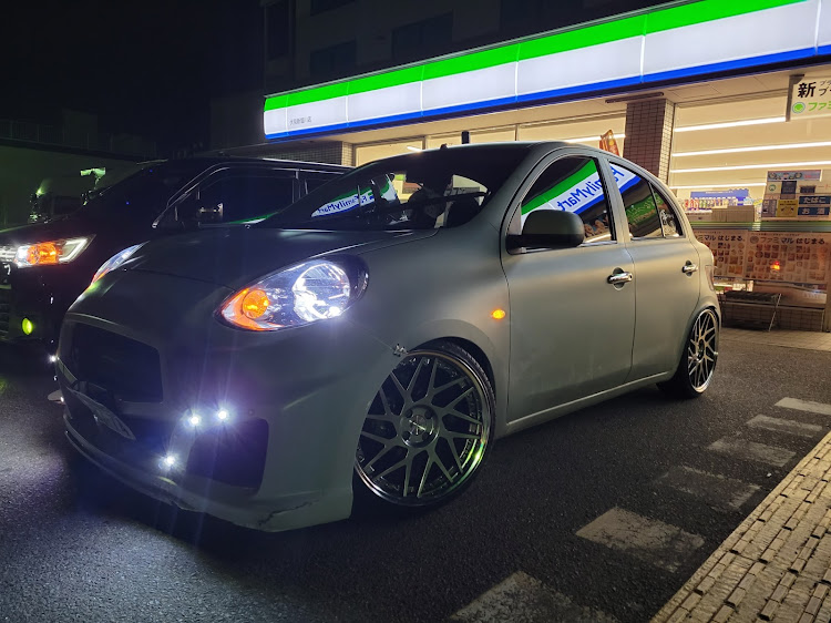 マーチのDIY・車高調整・newホイール・レオンハルトに関するカスタム事例の投稿画像1枚目