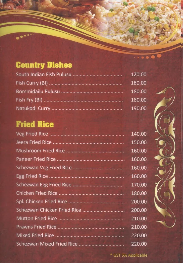 Ramachandra Restaurant menu 