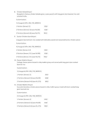 Biryum Biryani menu 