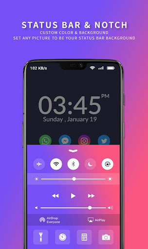 Customized color status bar -  custom notch