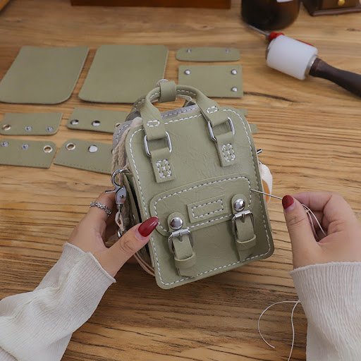 Title 2, Postman Hand-woven DIY Material Bag Retro Messe...