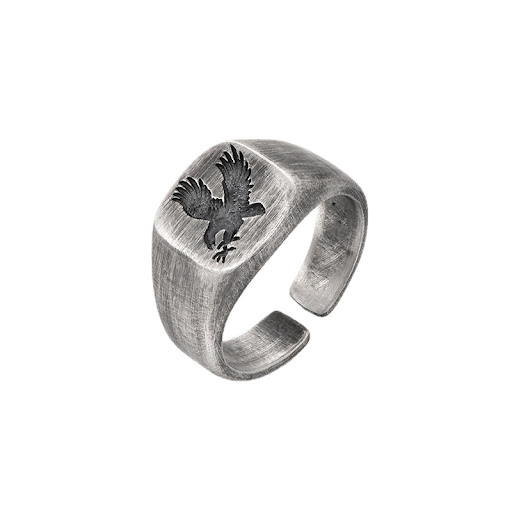Title 5, Mens Vintage Eagle Thai Silver Ring, a stateme...