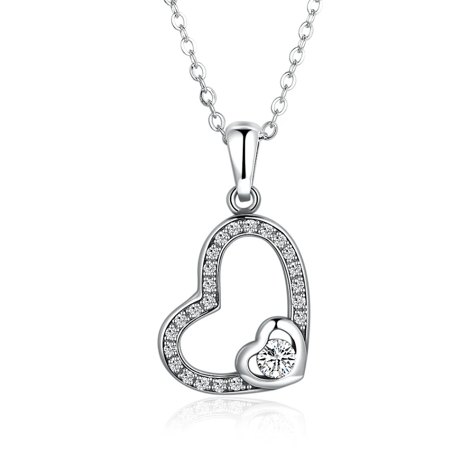 Romantischer Damen-Anhänger aus 925er Sterlingsilber mit klarem Zirkonia, ein stilvolles Geschenk für Frauen.