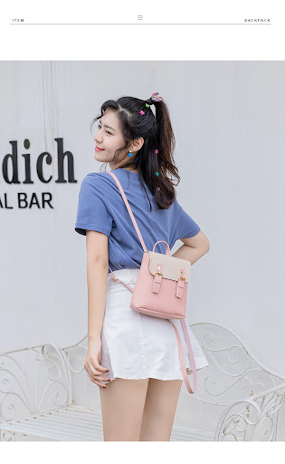 Title 8, Multi-function Double Pin Buckle Small Backpack...