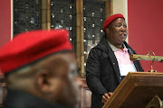 Julias Malema addressing students at Oxford Union.